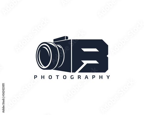 Initial Letter B Camera photography filmmaker logo design 