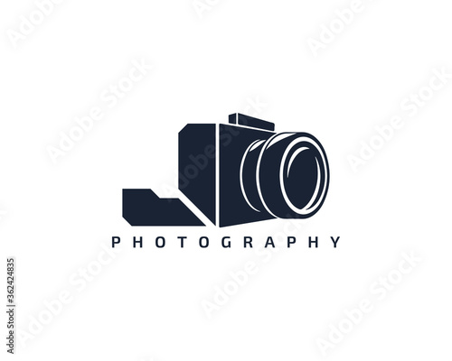 Initial Letter J Camera photography filmmaker logo design 