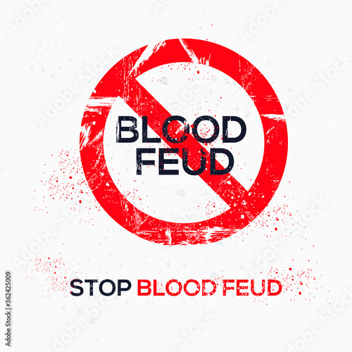 Warning sign (blood feud), vector illustration.