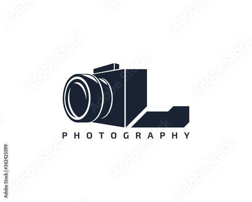 Initial Letter L Camera photography filmmaker logo design 