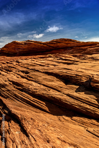 Up close to the red rock patterns near Page, AZ, USA