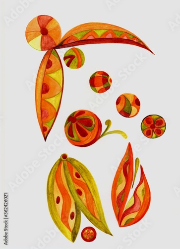 Картината върху платно abstract peas in warm shader
