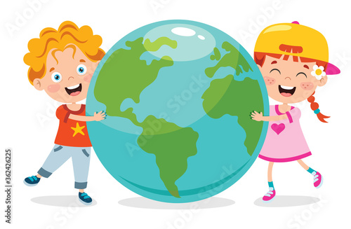 Earth Day With Funny Character