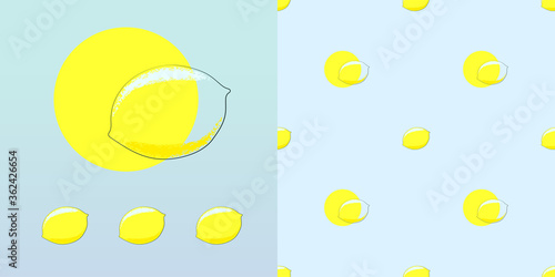 Seamless Pattern of Illustrated Lemons 
