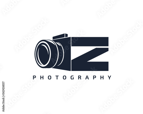Initial Letter Z Camera photography filmmaker logo design 