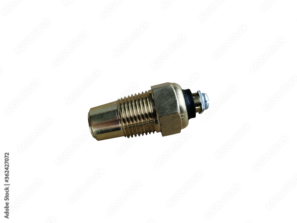 New car temperature sensor isolated on white background. Spare parts. New car temperature sensor isolated on white background. Spare parts.