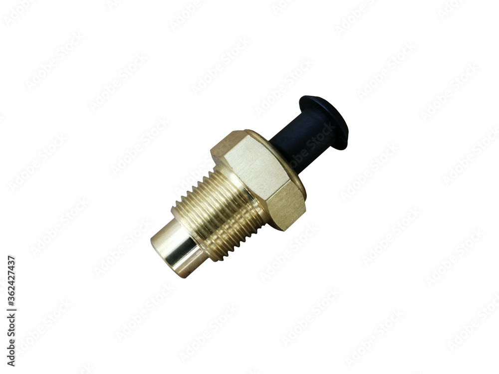 New car temperature sensor isolated on white background. Spare parts. New car temperature sensor isolated on white background. Spare parts.