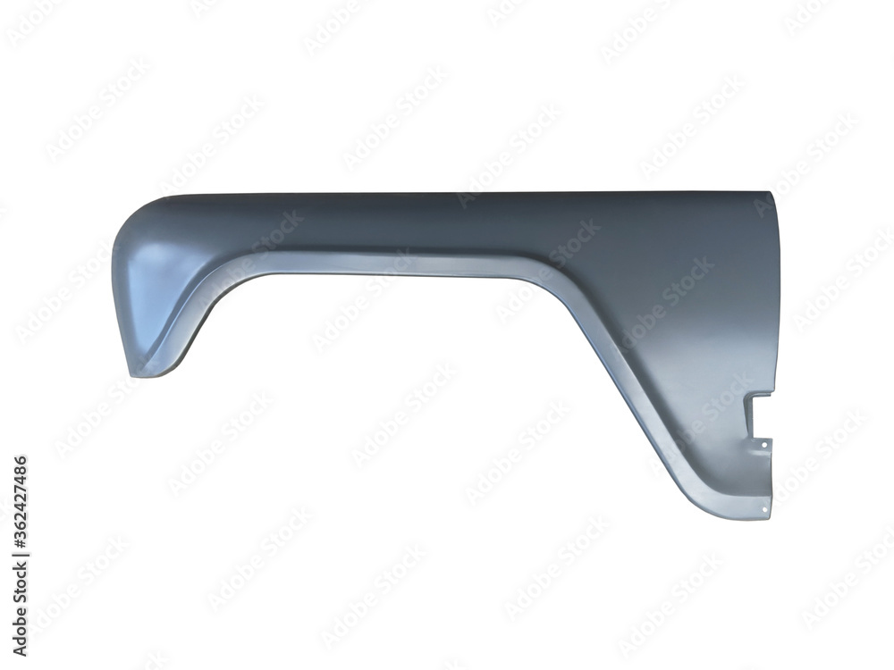Front fender of the car on an isolated white background. New spare parts. Front fender of the car on an isolated white background. New spare parts.
