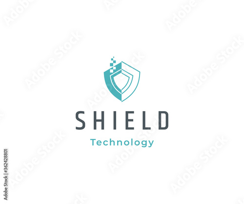 Abstract shield logo icon design template