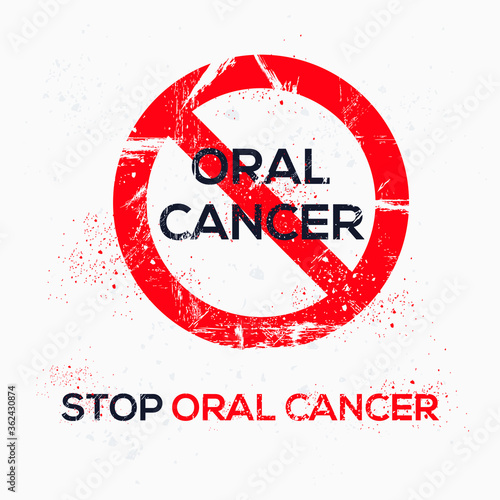 Warning sign (oral cancer), vector illustration.