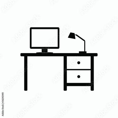 office desk icon vector sign