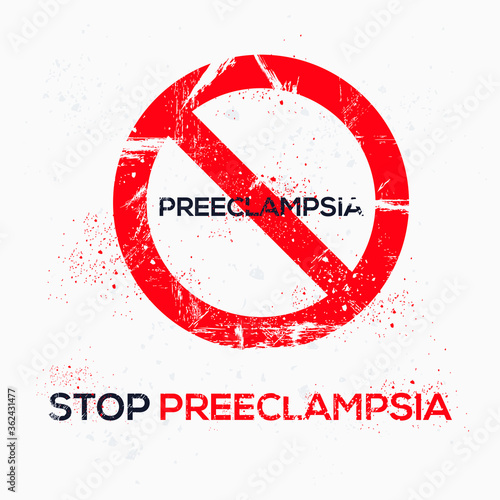 Warning sign (preeclampsia), vector illustration. photo