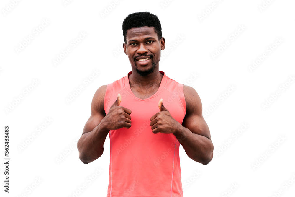 african american guy showing like and smile on white background african american guy showing like and smile on white background