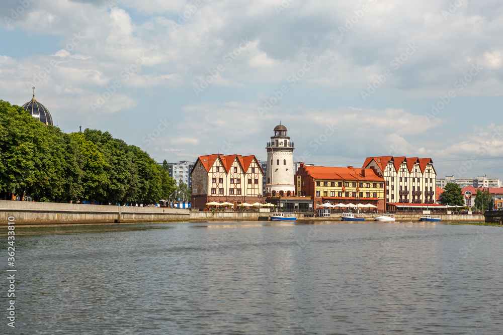 Kaliningrad-Russia-June 25, 2020: District fishing village in Kaliningrad