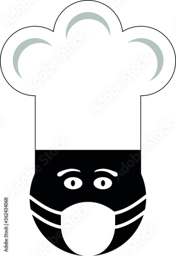 chef con mascarilla y gorro, vector