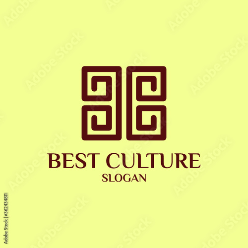 Simple Luxury Letter B and C Monogram Logo with Ethnicity Style