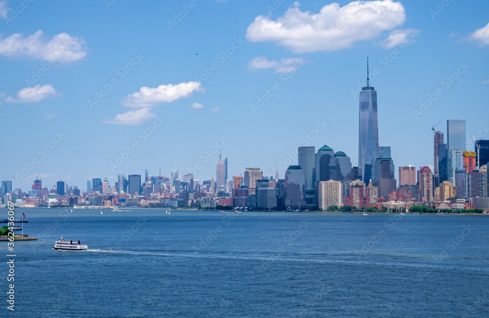 view of downtown Manhattan, New York USA