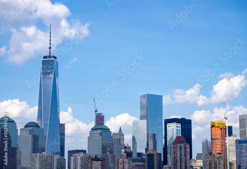 tight view of downtown Manhattan, New York USA