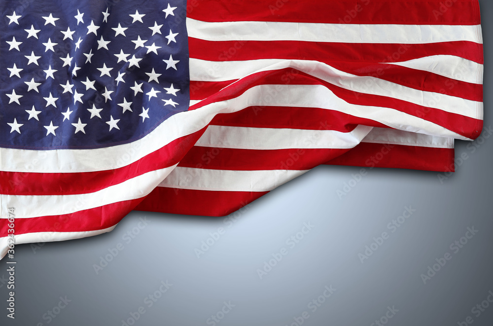 Fototapeta premium USA flag on grey