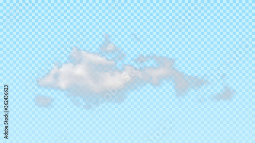 Isolated realistic cloud on transparent background