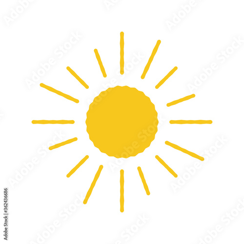 Sun Icon for Graphic Design Projects. Summer Sun Icon Vector Logo. Sun vector icon, flat summer symbol. Simple illustration for web or mobile app. 