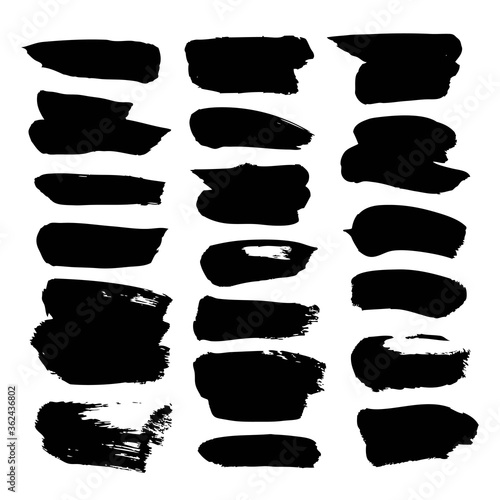 Abstract black vector brush strokes isolated on a white background