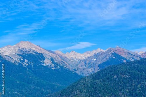 beautiful mountain range in Sequoia Park overlooking Sierra Mountain range
