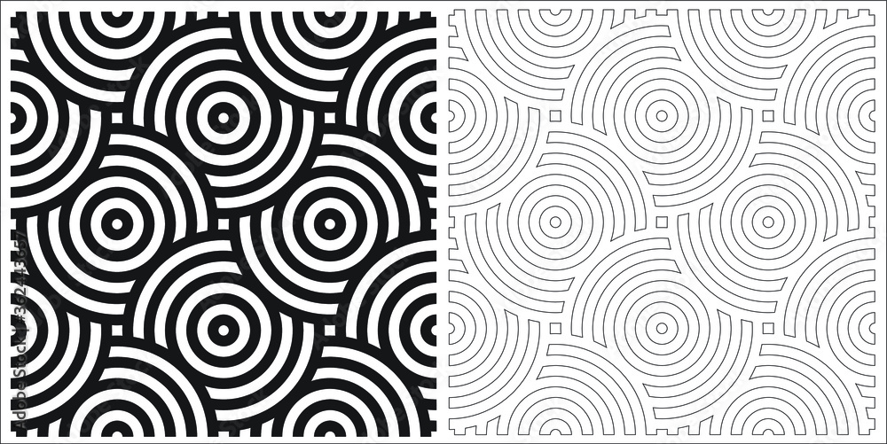 Black and white circle pattern for background and pattern inspiration