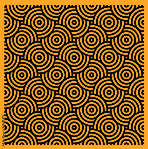 Black and orange circle pattern for walpaper and inspiration