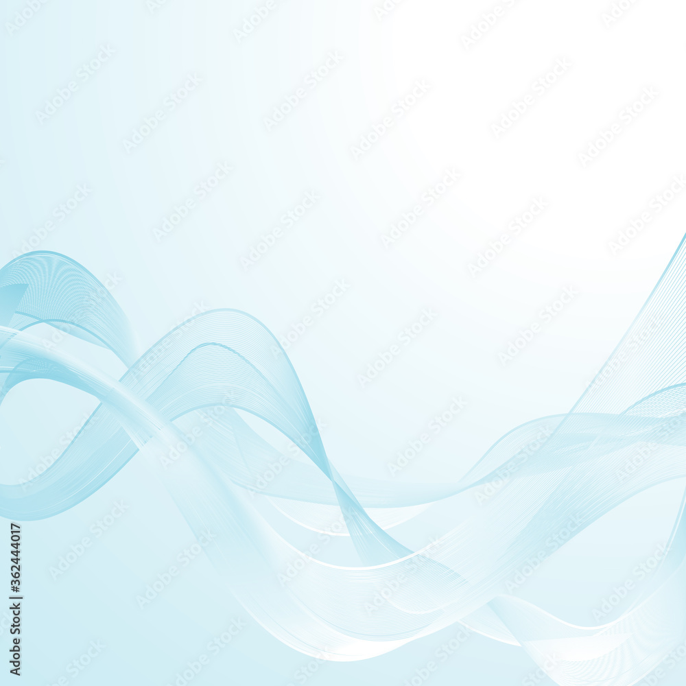 Fototapeta premium Vector abstract blue background with waves.