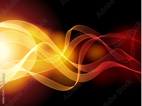 Vector abstract dark background with waves.