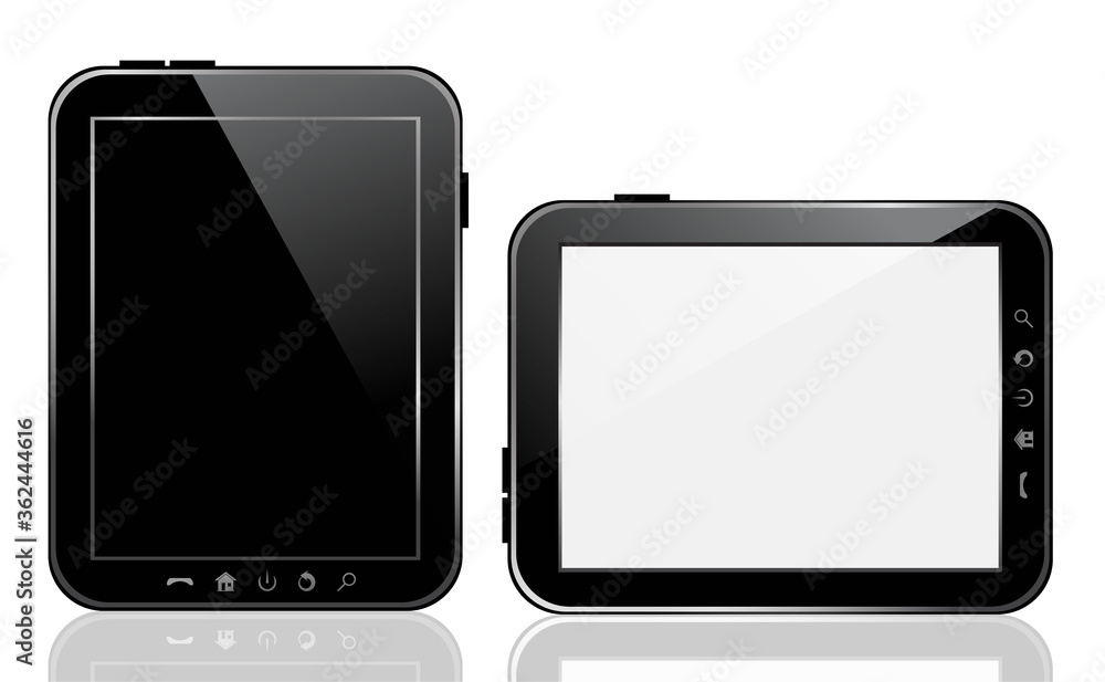 Vector tablet device on white background. Vector tablet device on white background.