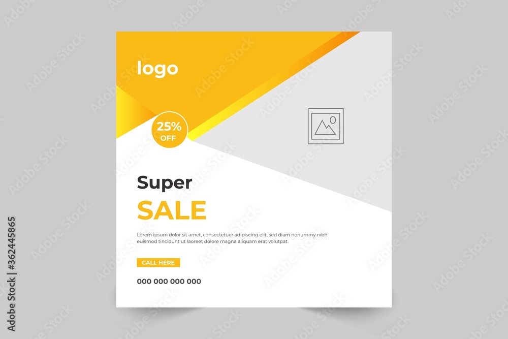 Corporate business colorful sales banner and square banner vector design