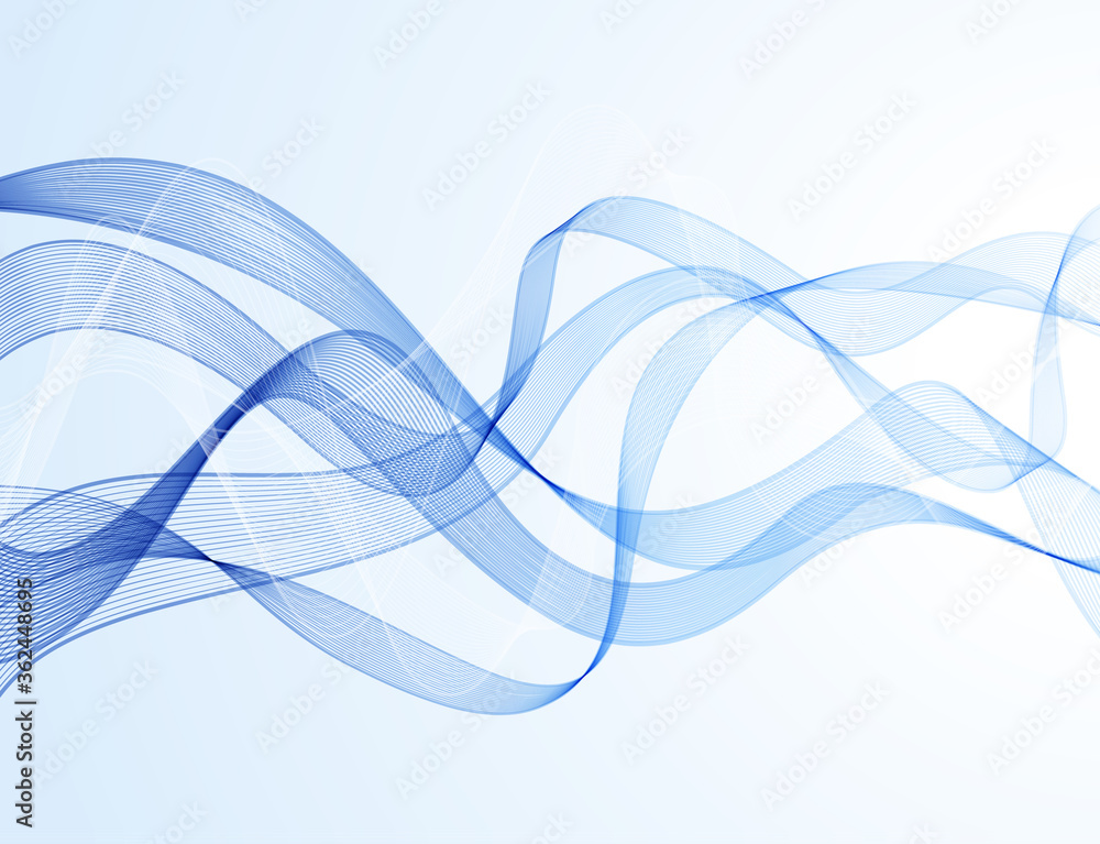Obraz premium Vector abstract background with blue wave.