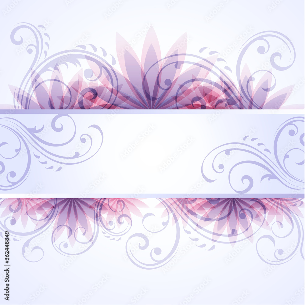 Vector abstract banner with floral elements. Vector abstract banner with floral elements.