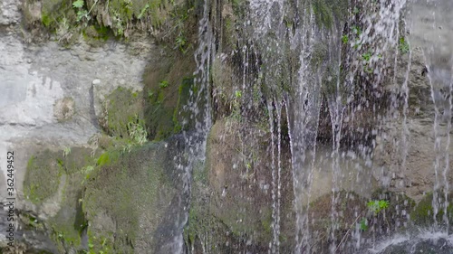 A waterfall caming out of a cave at Afka, Lebanon. Slow motion photo