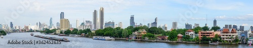 Panorama view of city river side of Bangkok 