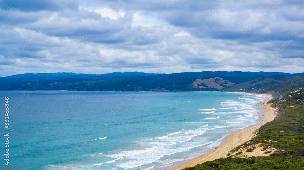 Cloudy day at beach