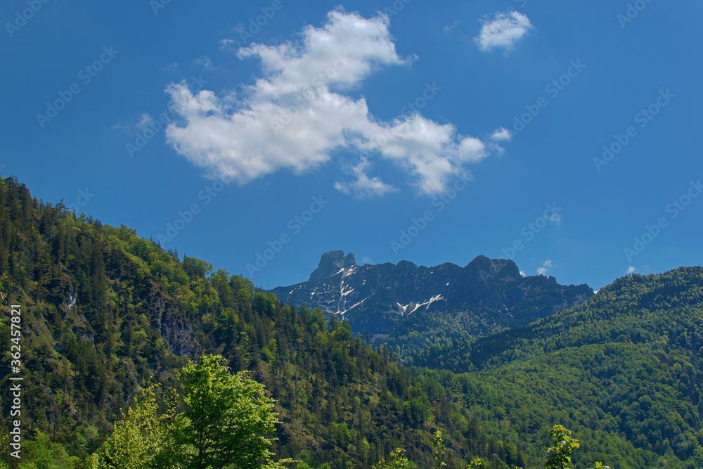 mountain landscape with blue sky