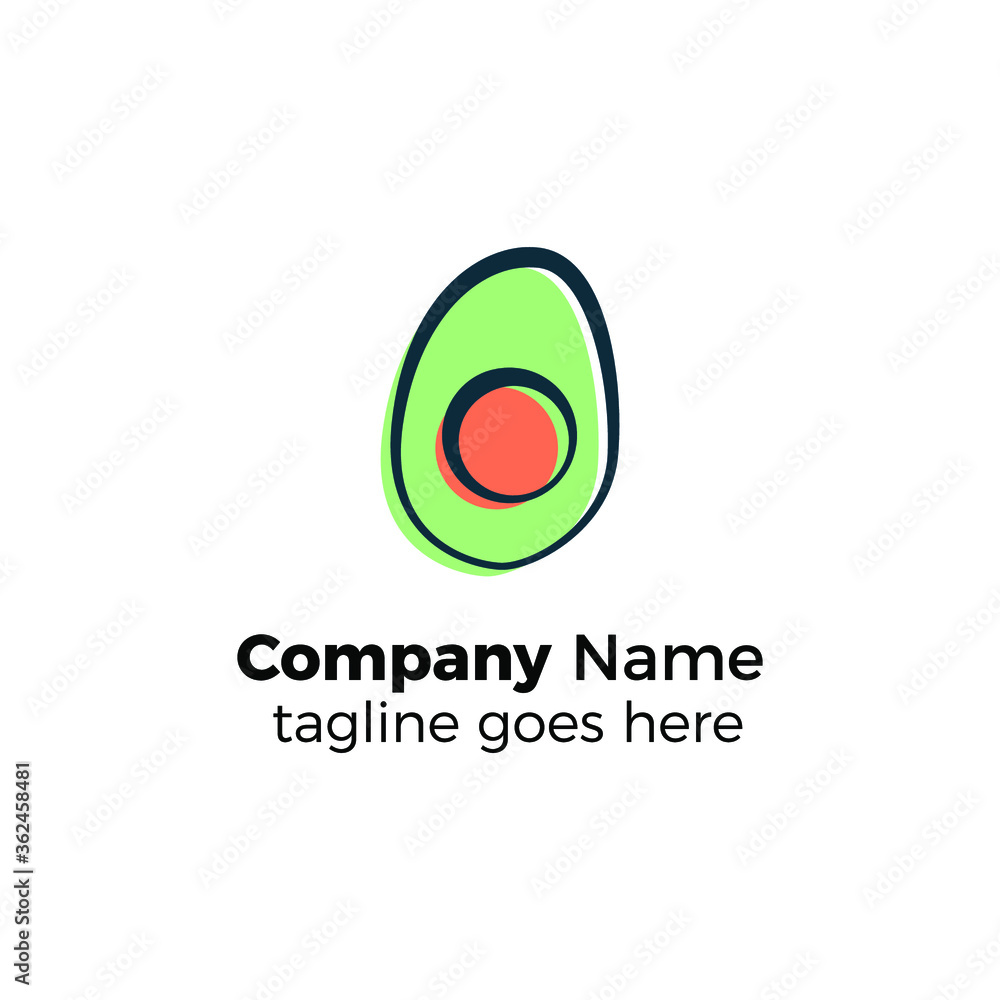 sliced avocado fruit logo design icon vector illustration simple line sliced avocado fruit logo design icon vector illustration simple line