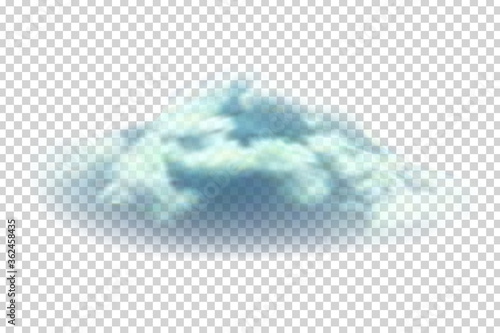 Vector realistic isolated cloud for template decoration and covering on the transparent background. Concept of storm and sky.