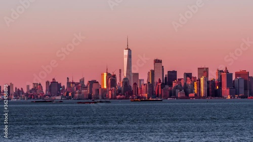 Manhattan sunset from staten Island