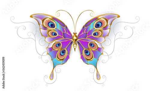 Obraz na plátně Jewelry Butterfly Peacock