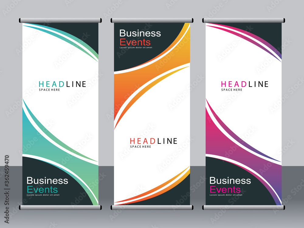 Business banner roll up set,standee banner template,Modern banner.