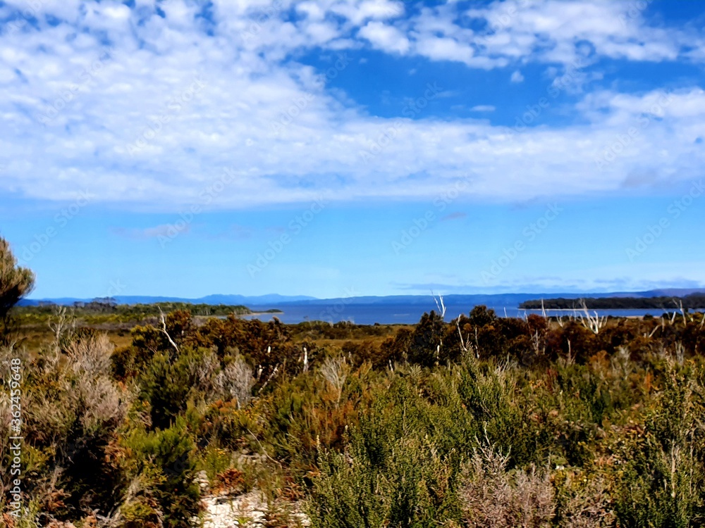 landscape with blue sky