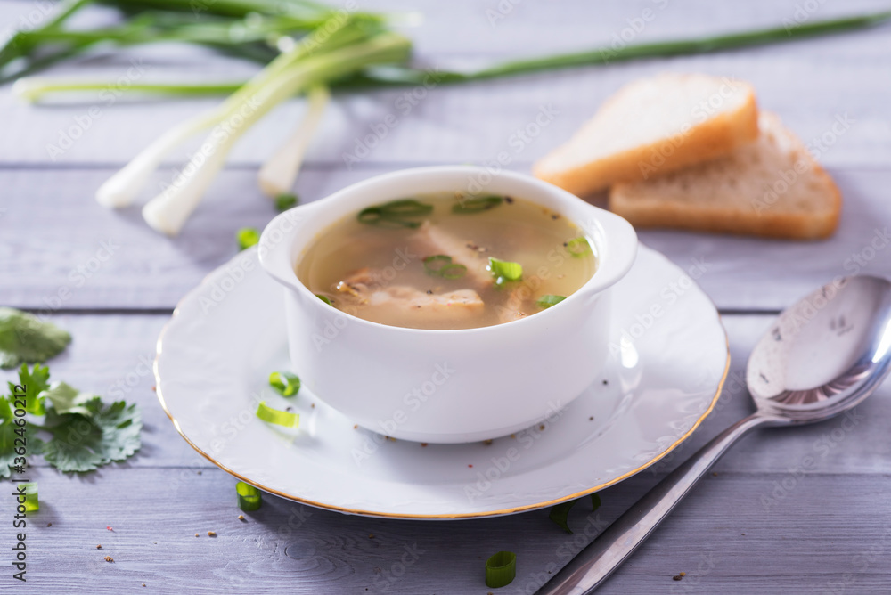 Fresh fish soup with ingredients and spices for cooking. Woodn background Fresh fish soup with ingredients and spices for cooking. Woodn background