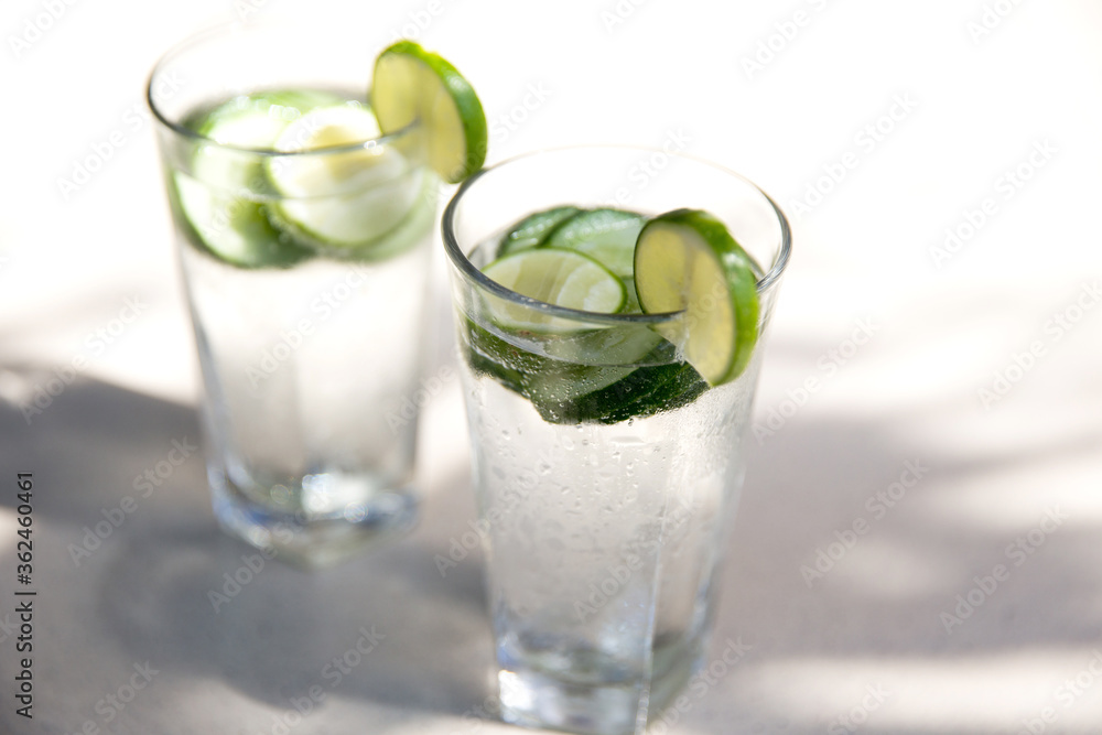 Tradition Summer fresh drink with lime and cucumber. Tradition Summer fresh drink with lime and cucumber.