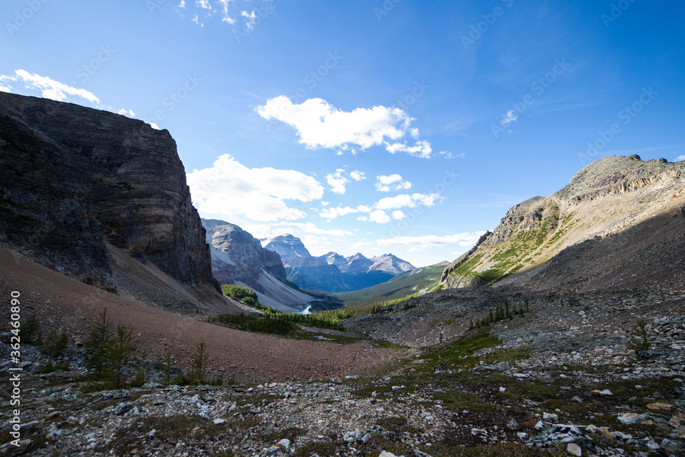 Fototapeta premium high contrast valley in the mountains on a summer day