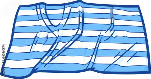 Cute and funny white blue stripes beach towel for vacation