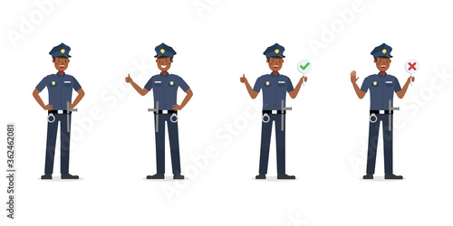 Policeman working character vector design.